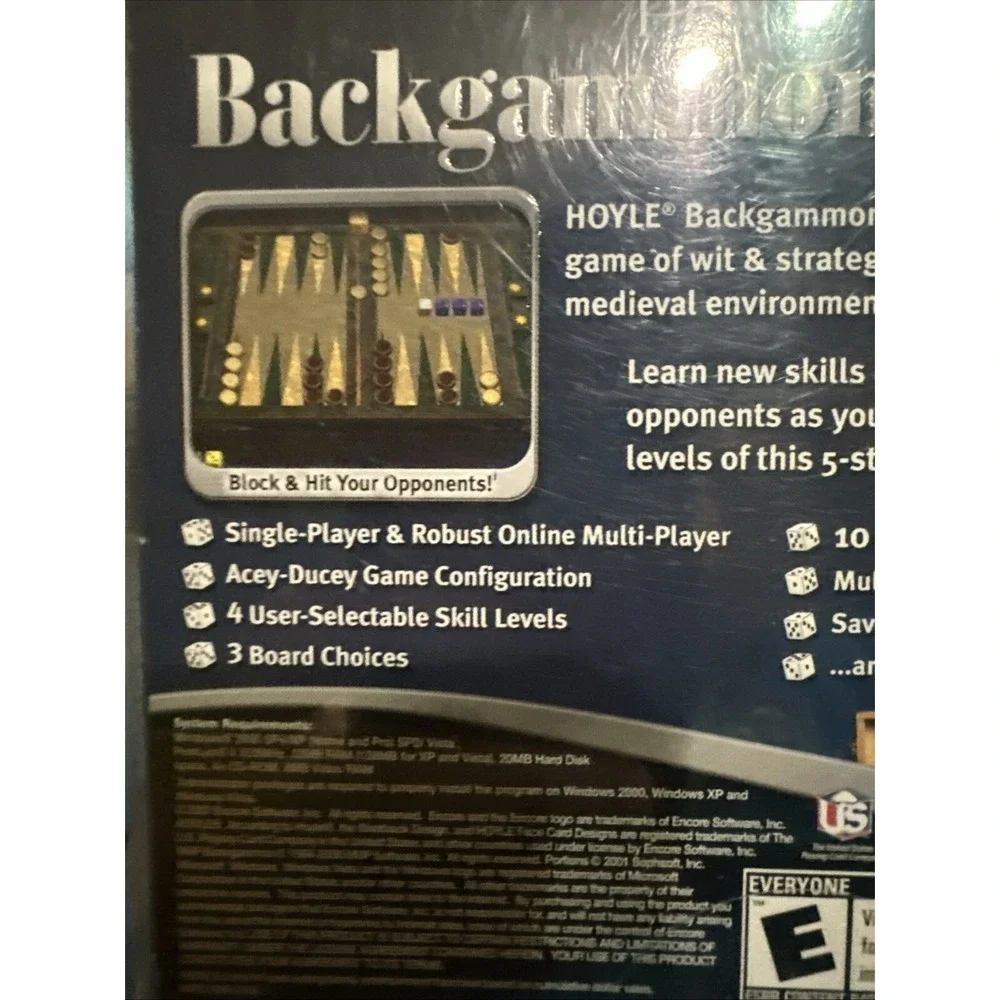Hoyle Backgammon & Board Games 2 Pack PC 2006 NEW SEALED 524871 Encore Software